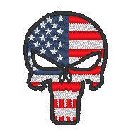 USA Punisher style flag skull  - Embroidered Design - Choose your Garment