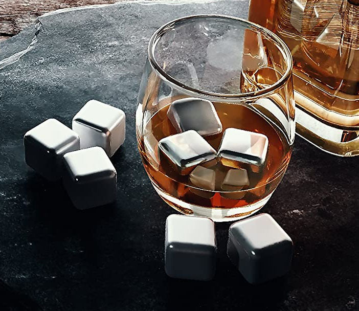 Engraved Whiskey Stones / Stainless Steel Metal Ice Cubes - tell us your design
